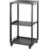 18U 19" Open Frame Rack, 4-Post IT Server Rack, Server/Audio Network Equipment Rack Cold Rolled Steel, Heavy Duty Rack Casters