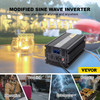 Power Inverter, 3000W Modified Sine Wave Inverter, DC 24V to AC 120V Car Converter, with LCD Display, Remote Controller, LED Indicator, AC Outlets Inverter for Truck RV Car Boat Travel Camping