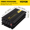 Power Inverter, 1250W Modified Sine Wave Inverter, DC 12V to AC 120V Car Converter, with LCD Remote Controller, LED Indicator, AC Outlets Inverter for Truck RV Car Boat Travel Camping Emergency