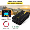 Power Inverter, 1250W Modified Sine Wave Inverter, DC 12V to AC 120V Car Converter, with LCD Remote Controller, LED Indicator, AC Outlets Inverter for Truck RV Car Boat Travel Camping Emergency