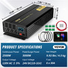 Pure Sine Wave Inverter, 2500 Watt Power Inverter, DC 24V to AC 120V Car Inverter, with USB Port, LCD Display, and Remote Controller Power Converter, for RV Truck Car Solar System Travel Camping
