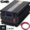 Power Inverter, 1500W Modified Sine Wave Inverter, DC 24V to AC 120V Car Converter, with LCD Display, Remote Controller, LED Indicator, AC Outlets Inverter for Truck RV Car Boat Travel Camping