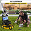 Sewer Camera, 300FT, 9' Screen Pipeline Inspection Camera with DVR Function & 8 GB SD Card, Waterproof IP68 Borescope LED Lights, Industrial Endoscope for Home Wall Duct Drain Pipe Plumbing