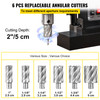 HSS Annular Cutter Magnetic Drill Set 6 PCS 3/4" Weldon Shank 2" in Depth