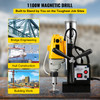 1100W Magnetic Drill Press with 1-1/2 Inch (40mm) Boring Diameter MD40 Magnetic Drill Press Machine 2810 LBS Magnetic Force Magnetic Drilling System 670 RPM with 11 Pcs HSS Annular Cutter Kit