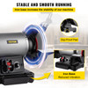 6 inch Bench Grinder, 750W 1 HP Motor, Variable-Speed Benchtop Grinder with 3400 RPM and Work Light, Two Types Wheels for Grinding, Sharping and Smoothing