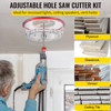 Adjustable Hole Saw Cutter Kit Hole Cutter 1-5/8" to 11-13 /16" w/ Shield