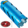 Dry Diamond Core Drill 4" Dia. & 9.5" Long Adapts Concrete Masonry Brick