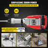 Demolition Jack Hammer, 3800W 1800BPM, 1-1/8' Hex Heavy Duty Concrete Breaker Chisel, Case & Gloves, 110V Industrial Electric Jackhammer for Demolishing, Chipping & Demo, CE Approved, Red