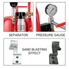 10 Gallon/40L Sandblaster Equipped with Nozzle Shut-Off Valve Pressure Gauge Ceramic Nozzle 2.5m Hose Filling Funnel Watertrap 6" Rubber Wheels Grit Blasting Blast Sandblasting