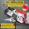 Portable Band Saw, 5Inch Cutting Capacity Cordless BandSaw, Variable Speed Hand held Band Saw,10Amp Motor Portable Bandsaw, Deep Cut Bandsaw for Metal Wood Tubing Pipes Rebar and Plastic