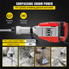 Demolition Jack Hammer, 3800W 1800BPM, 1-1/8' Hex Heavy Duty Concrete Breaker  4 Chisels, Case and Gloves, 110V Industrial Electric Jackhammer for Demolishing, Chipping & Demo, CE Approved