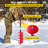 Ice Drill Auger Nylon Ice Auger Bit 8''x39'' Drill Adapter Ice Fishing Red