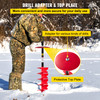 Ice Drill Auger Nylon Ice Auger Bit 8'' x 41'' Drill Adapter Ice Fishing Red