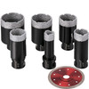 Diamond Drill Bits 6PCS Diamond Hole Saw 19/28/32/38/45/51 mm Tile Hole Saw Kit Vacuum Brazed Diamond Drill Bit 0.59in Segment Tile Hole Saw with a Blade for Tile Ceramic Porcelain Marble