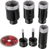 Diamond Drill Bits 6PCS Diamond Hole Saw 6/8/28/32/38/45 mm Tile Hole Saw Kit Vacuum Brazed Diamond Drill Bit 0.59in Segment Tile Hole Saw with a Blade for Tile Ceramic Porcelain Marble Stone