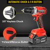 Cordless Drill Driver, 20V 5Ah Cordless Drill Combo Kit, 2/5" Keyless Chuck Impact Drill, Electric Screwdriver Set With 2 Speed, 21+1 Torque Brushless Cordless Drill for Home Improvement & DIY
