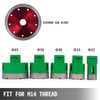 5PCS Diamond Hole Saw Set, Diamond Drill Core Bits with Saw Blade, Heavy Duty Hole Saw Arbor 22/35/40/50/65MM M14 Thread Carborundum Granite for Glass, Ceramics, Porcelain, Ceramic Tile