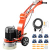 Electric Concrete Floor Grinder 10" Walk-Behind Grinder 1.5HP Concrete Floor Polisher, 34"-46" Adjustable Grinding Machine, 1720RPM 1Phase Surfacing Grinder for Granite/Marble/Concrete/Stones