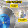 Diamond Saw Blade 14', Concrete Saw Blade Wet or Dry Segmented Cutting Wheel Masonry Wet Saw Blade General Purpose Power Saw 12mm for Concrete Brick Block Masonry