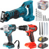 Cordless Drill Impact Drill Reciprocating Saw Brushless Combo Kit 20V 4-Pc