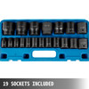 Impact Socket Set 1/2 Inches 19 Piece Impact Sockets, Standard Socket Assortment, 1/2 Inches Drive Socket Set Impact Standard SAE (3/8 Inches to 1-1/2 Inches) 6-point Hex Sockets