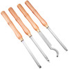 Wood Turning Tools for Lathe 4 PCS Set, Carbide Lathe Tools with Diamond Shape, Round, Square Cutters, Turning Lathe Chisels with Comfortable Grip Handles Lathe Tools for Craft DIY Hobbyists