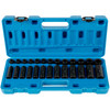 Impact Socket Set 3/8 Inches 26 Piece Impact Sockets, Deep / Standard Socket, 6-Point Sockets, Rugged Construction, Cr-V Socket Set Impact Metric 9mm - 30mm, with a Storage Cage