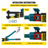 12 Ton Hydraulic Wire Battery Cable Lug Terminal Crimper Crimping Tool 10 Dies