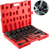 Impact Socket Set 3/4 Inches 22 Piece Deep Impact Sockets, Socket Assortment 3/4 Inches Drive Socket Set Impact Standard SAE Sizes 7/8 Inches to 2 Inches Includes Adapters and Ratchet Handle