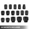 Impact Socket Set 3/4 Inches 21 Piece Standard Impact Sockets, Socket Assortment 3/4 Inches Drive Socket Set Impact Standard SAE Sizes 3/4 Inches to 2 Inches Includes Adapters and Ratchet Handle