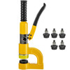 Hydraulic Hole Punching Machine, 6 Ton Manual Hole Digger Punch, Portable Metal Hole Digger Hydraulic Punch Kit with 5 Punch Dies 0.63 to 0.98 Inch for Iron Stainless Steel Aluminum Plates