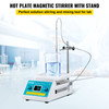 Magnetic Stirrer Hot Plate, 2000ml Stirring Capacity Max 572Ã¸F Heating Hotplate Magnetic Stirrer 200-2000 RPM Magnetic Stirrer Magnetic Mixer with Support Stand Stirring Bar for Lab College