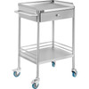 Shelf Stainless Steel Utility Cart Catering Cart with Wheels Medical Dental Lab Cart Rolling Cart Commercial Wheel Dolly Restaurant Dinging Utility Services (2 Shelves/ 1 Drawer)