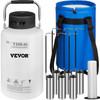 Liquid Nitrogen Container 10L Aluminum Alloy Liquid Nitrogen Tank Cryogenic Container with 6 Canisters and Carry Bag