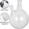 Round Bottom Flask 2000 ml Receiving Flask Borosilicate Glass Reaction Flask 2 Neck Boiling Flask with 24/40 Standard Taper Ground Joint, Flask Round Bottom for Vacuum Distillation Apparatus