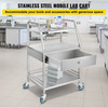 Utility Cart with 3 Shelves Shelf Stainless Steel with Wheels Rolling Cart Commercial Wheel Dental Lab Cart Utility Services (3 Shelves/ 1 Drawer)
