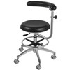 Medical Dental Stool Dentist Chair with 360 Degree Rotation Armrest PU Leather Assistant Stool Chair Height Adjustable Doctor Chair