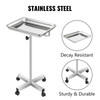 Mayo Tray Stainless Steel Mayo Stand 18x14 Inch Trolley Mayo Tray Stand Adjustable Height 32-51 Inch Instrument Tray w/ Removable Tray & 4 Omnidirectional Wheels for Home Equipment Personal Care