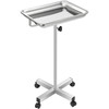 Mayo Tray Stainless Steel Mayo Stand 18x14 Inch Trolley Mayo Tray Stand Adjustable Height 32-51 Inch Instrument Tray w/ Removable Tray & 4 Omnidirectional Wheels for Home Equipment Personal Care