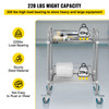 2-Shelf lab cart with Wheels Stainless Steel Rolling cart Lab Cart Utility Cart with high-Polish Stainless Steel 2 Lockable Wheels for Fixing