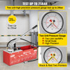 Hydrostatic Pressure Test Pump, Test Up to 25 bar/2.5 MPa, 3.2 Gallon Tank, Hydraulic Manual Water Pressure Tester Kit w/ Two-Unit Gauge & R 1/2" Connection, for Pipeline Fluid Pressure Testing