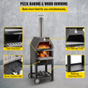 Outdoor Pizza Oven, 12" Wood Fire Oven, 2-Layer Pizza Oven Wood Fired, Wood Burning Outdoor Pizza Oven w/ 2 Removable Wheels, Wood Fired Pizza Maker Ovens w/ 900? Max Temperature for Barbecue