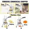 Commercial Chopper w/ 4 Replacement Blades Commercial Vegetable Chopper Stainless Steel French Fry Cutter Potato Dicer & Slicer Commercial Vegetable Fruit Chopper for Restaurants & Home Kitchen