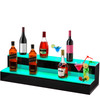 LED Lighted Liquor Bottle Display Shelf, 40-inch LED Bar Shelves for Liquor, 2-Step Lighted Liquor Bottle Shelf for Home/Commercial Bar, Acrylic