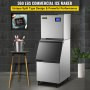110V Commercial Ice Maker 360LB/24H, Industrial Modular Stainless Steel Ice Machine with 250LB Large Storage Bin, 195PCS Ice Cubes Ready in 8-15 Mins, Professional Refrigeration Equipment