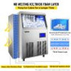 110V Commercial Ice Maker 110 LBS in 24 Hrs with Water Drain Pump 33LBS Storage Stainless Steel Commercial Ice Machine 4x9 Ice Tray LCD Control Auto Clean for Bar Home Supermarkets