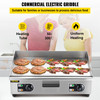 29" Commercial Electric Griddle 110V 3000W Electric Countertop Griddle Non-Stick Restaurant Teppanyaki Flat Top Grill Stainless Steel Adjustable Temperature Control 122Ã¸F-572Ã¸F (NO PLUG)