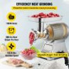 Commercial Meat Grinder,550LB/h 1100W Electric Sausage Stuffer, 220 RPM Heavy Duty Stainless Steel Industrial Meat Mincer w/2 Blades, Grinding Plates & Stuffing Tubes