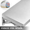 Concession Shelf 70.8L x 11.4W Inch with Stainless Steel Frame and Surface Board for Food Trailer Serving Window